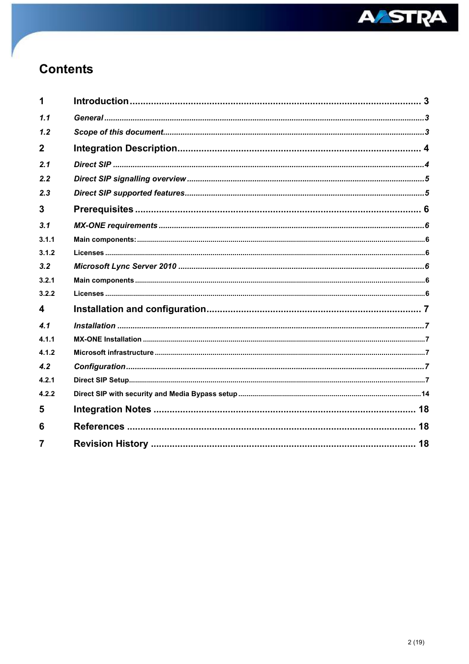 AASTRA MX-ONE_A700_MS Lync 2010 Quick Setup Guide User Manual | Page 2 / 19