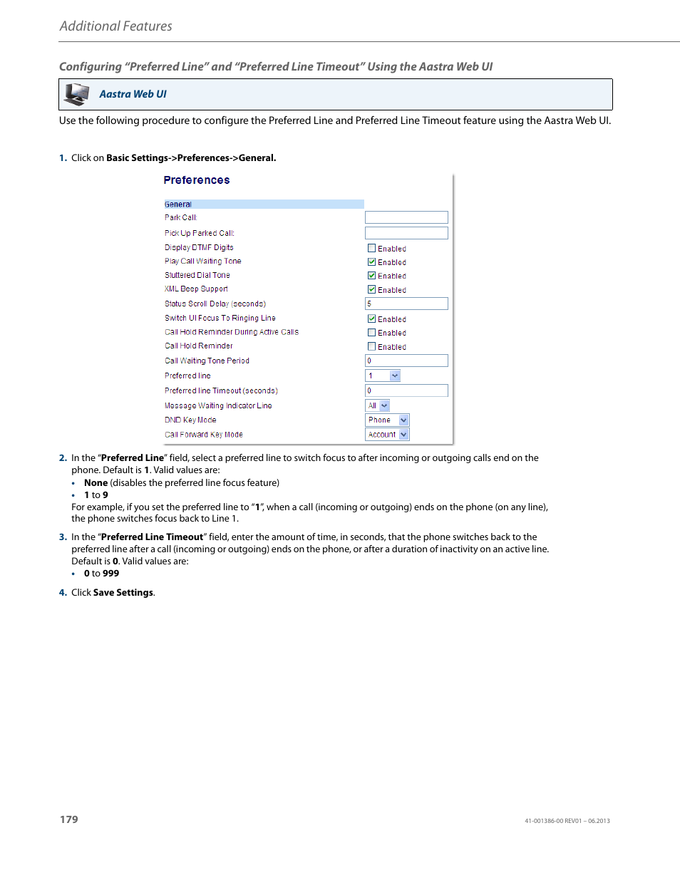 Additional features | AASTRA 6755i User Guide EN User Manual | Page 186 / 221