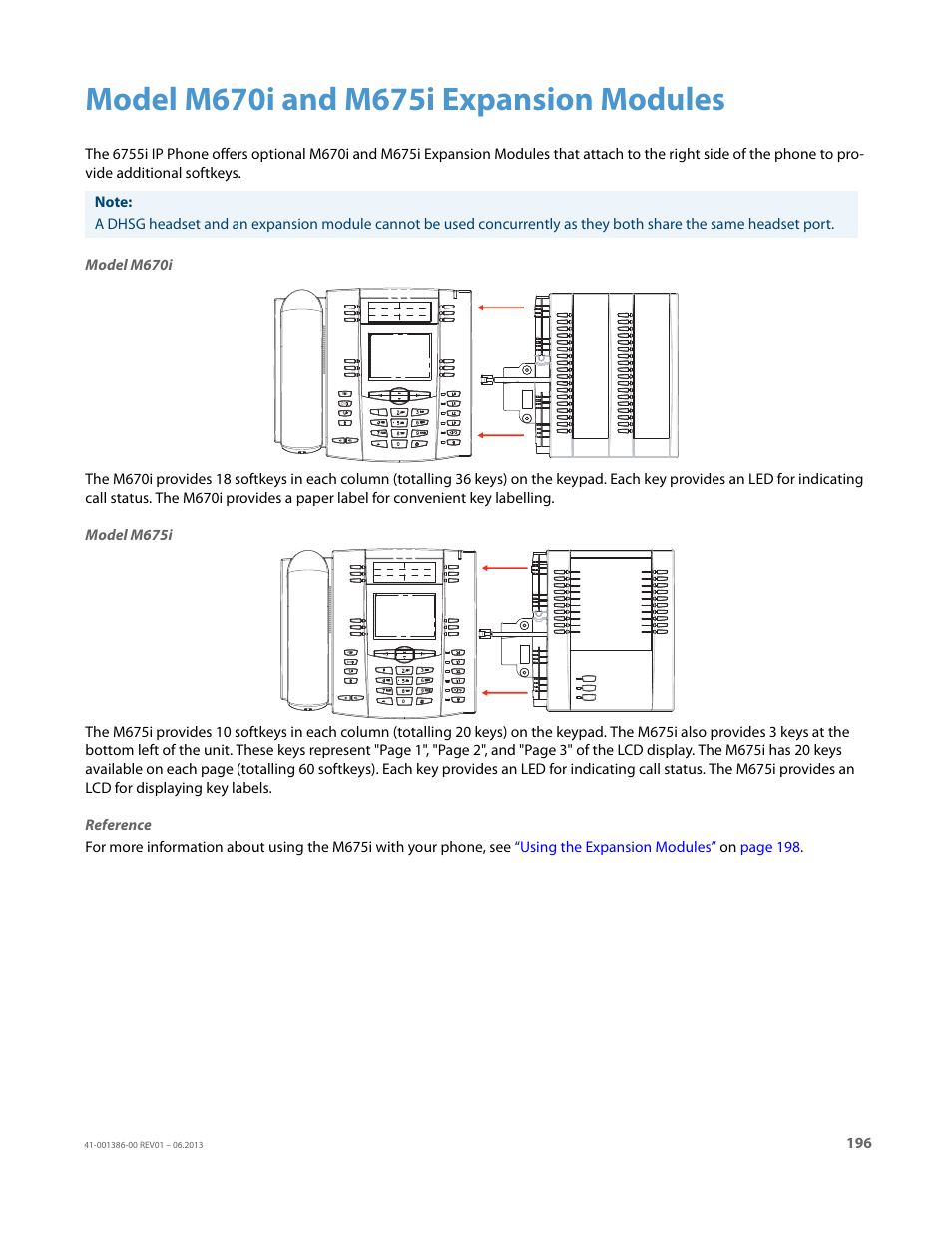 Model m670i and m675i expansion modules | AASTRA 6755i User Guide EN User Manual | Page 203 / 221