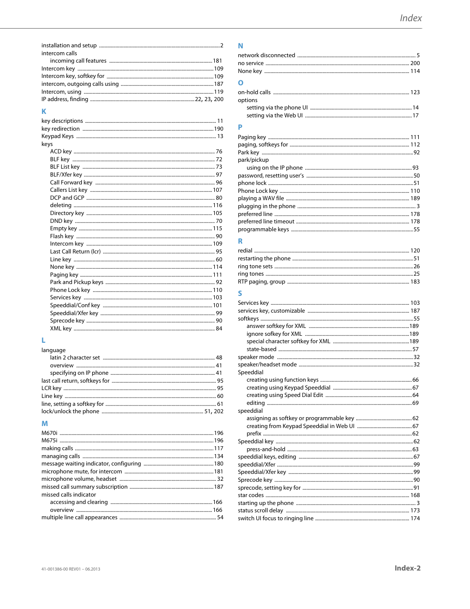 Index | AASTRA 6755i User Guide EN User Manual | Page 219 / 221