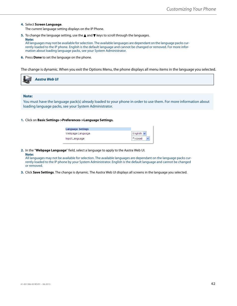 Customizing your phone | AASTRA 6755i User Guide EN User Manual | Page 49 / 221