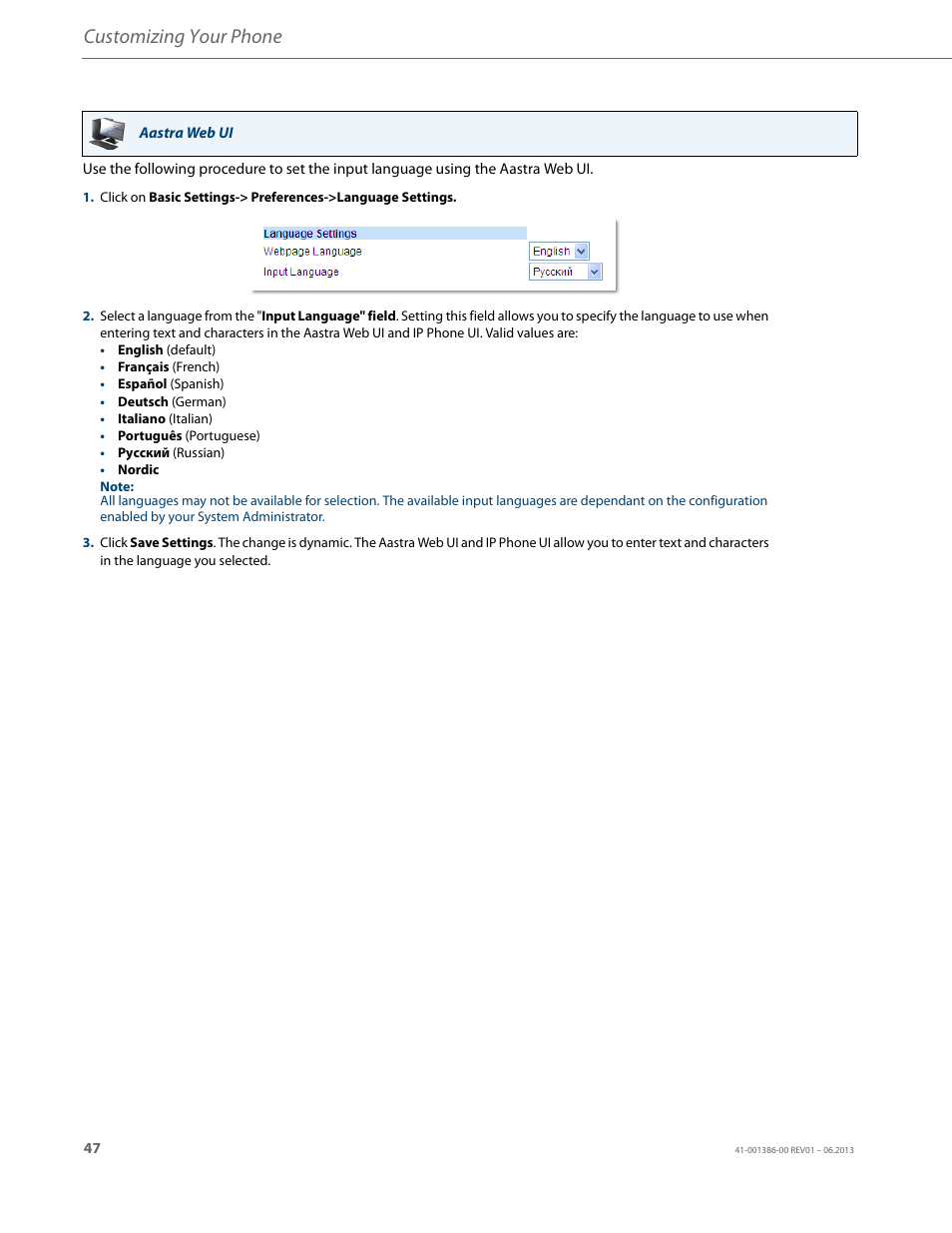Customizing your phone | AASTRA 6755i User Guide EN User Manual | Page 54 / 221