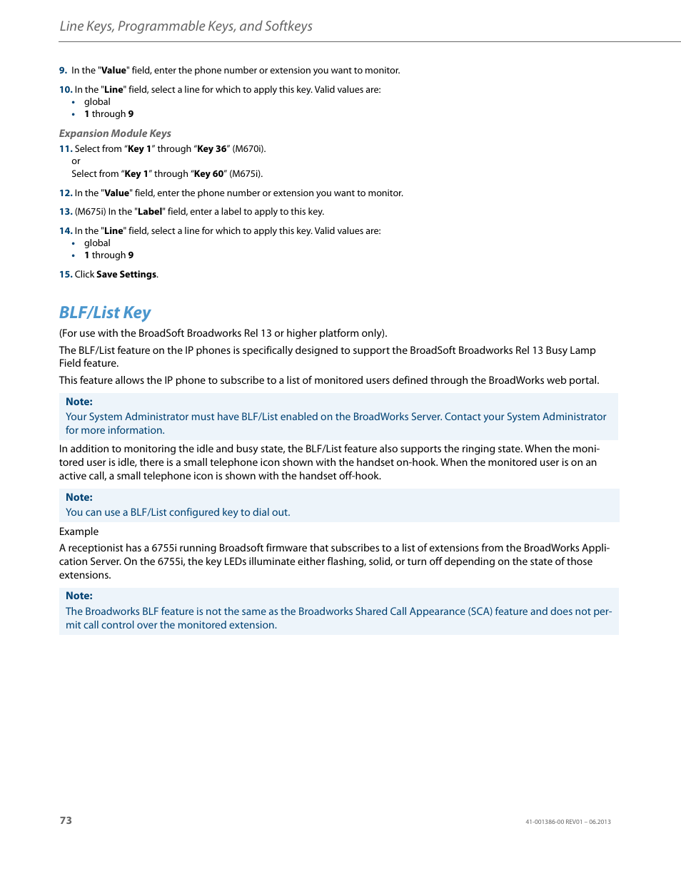 Blf/list key, Line keys, programmable keys, and softkeys | AASTRA 6755i User Guide EN User Manual | Page 80 / 221