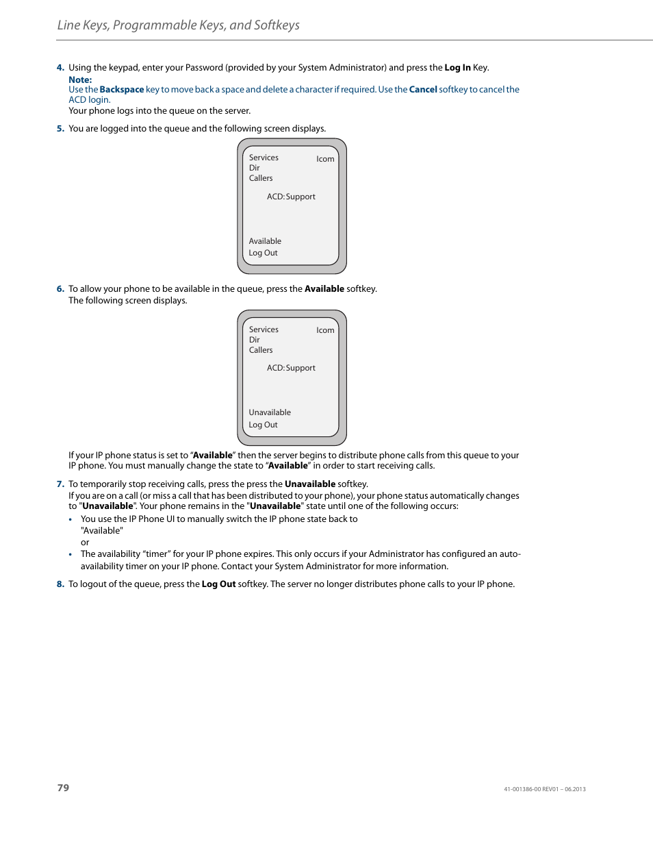 Line keys, programmable keys, and softkeys | AASTRA 6755i User Guide EN User Manual | Page 86 / 221