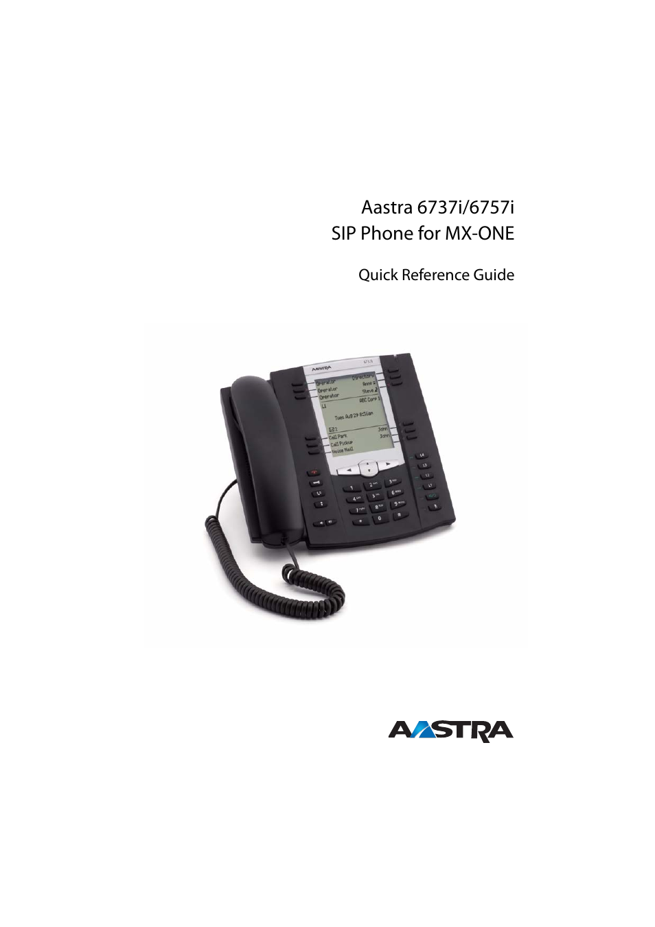 AASTRA 6757i SIP Phone for MX-ONE Quick Reference Guide EN User Manual | 19 pages