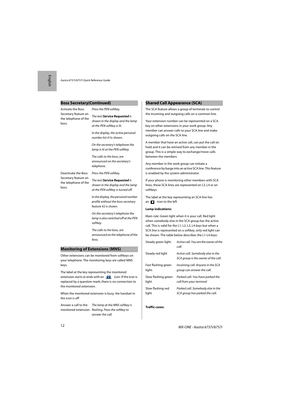 AASTRA 6757i SIP Phone for MX-ONE Quick Reference Guide EN User Manual | Page 12 / 19