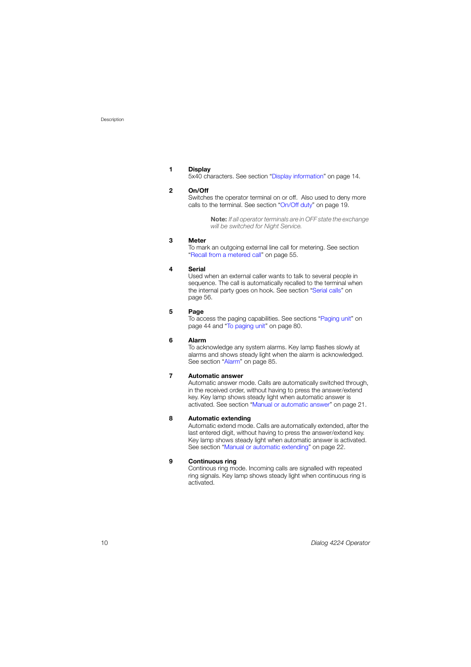 AASTRA 4224 Operator for MX-ONE User Guide User Manual | Page 10 / 100