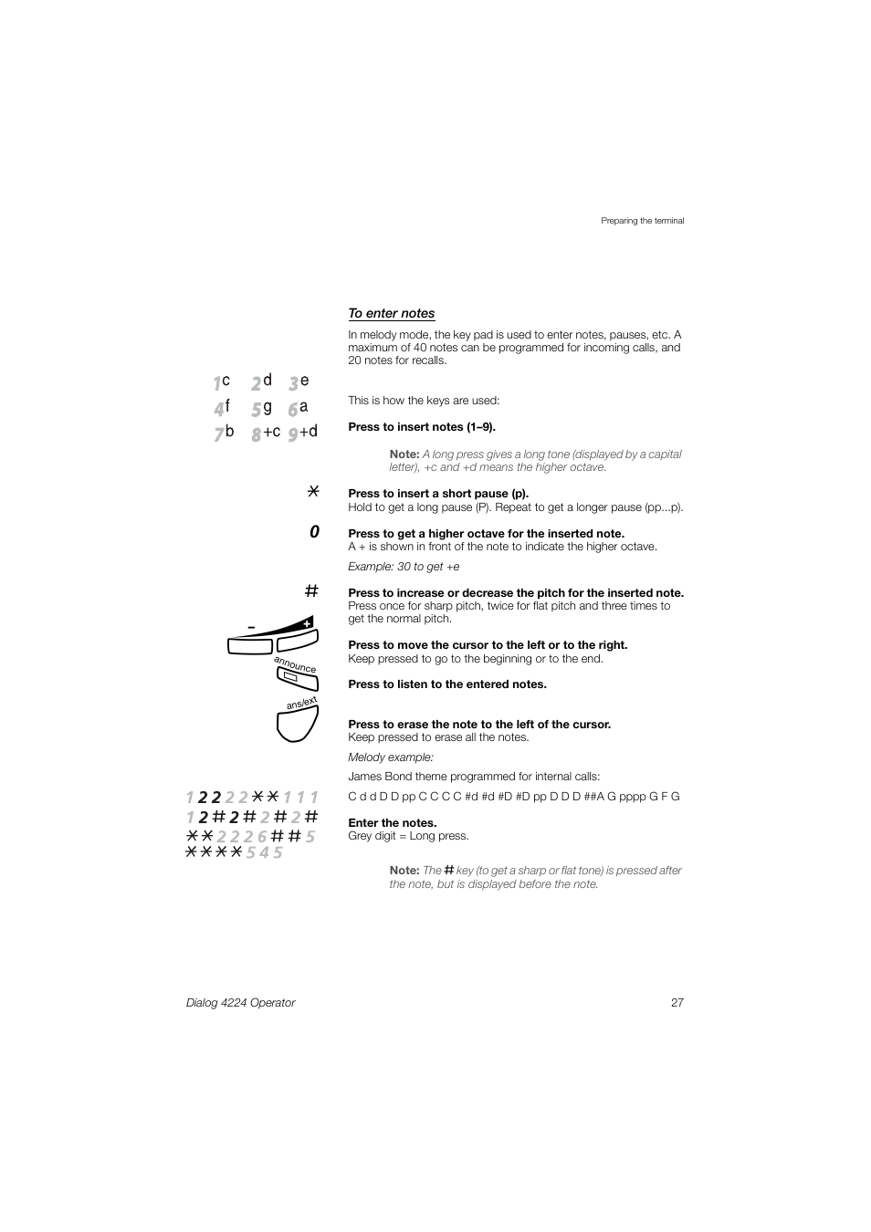 To enter notes | AASTRA 4224 Operator for MX-ONE User Guide User Manual | Page 27 / 100