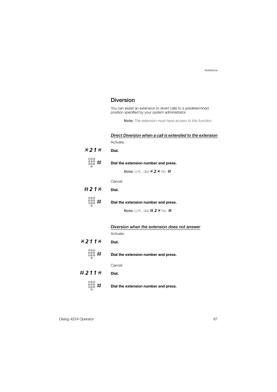 Diversion | AASTRA 4224 Operator for MX-ONE User Guide User Manual | Page 67 / 100