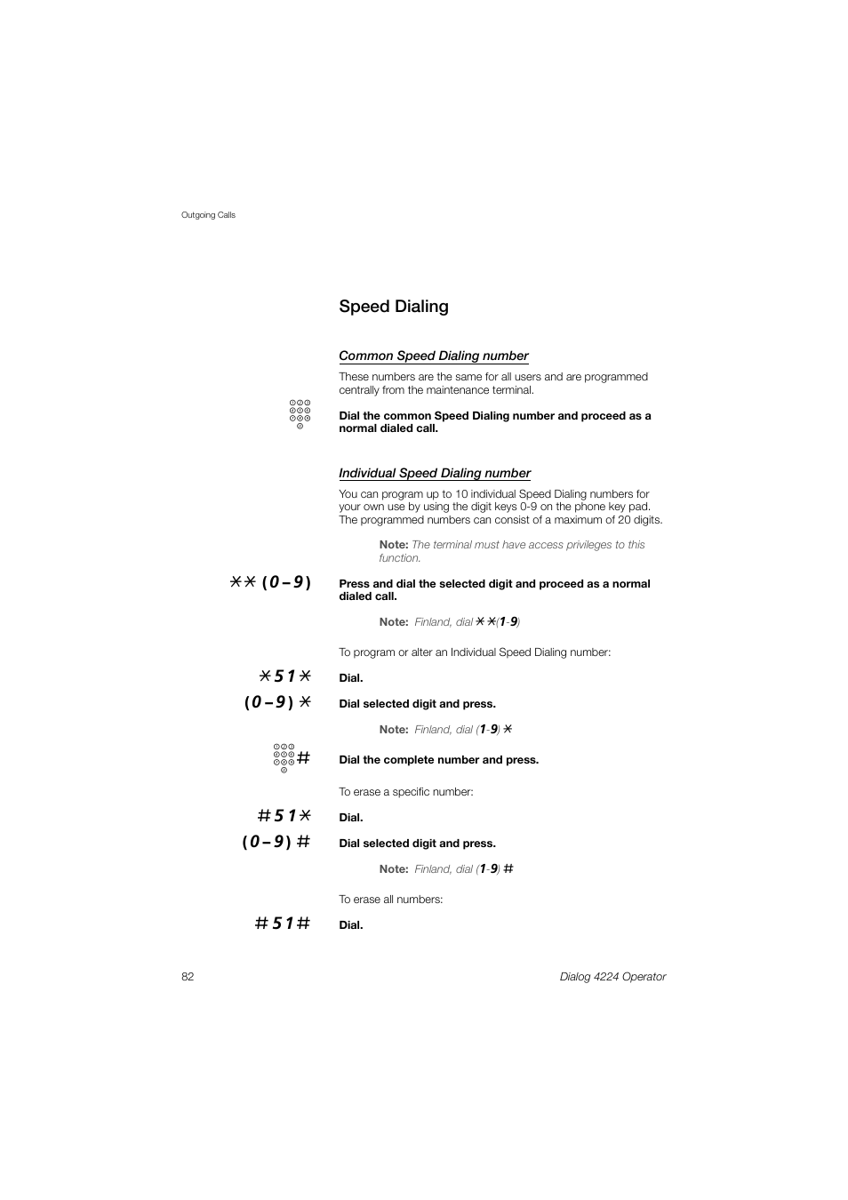 Speed dialing | AASTRA 4224 Operator for MX-ONE User Guide User Manual | Page 82 / 100