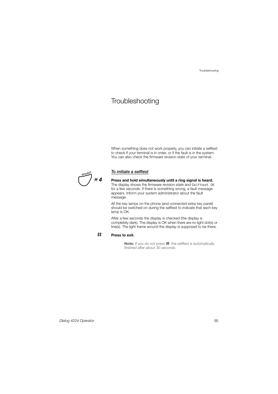 Troubleshooting, Ê *4 | AASTRA 4224 Operator for MX-ONE User Guide User Manual | Page 95 / 100