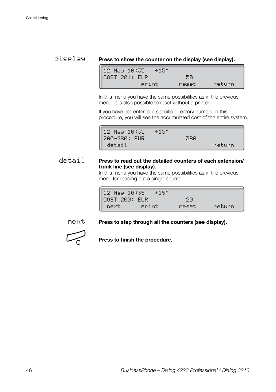 AASTRA 4223 Professional for BusinessPhone User Guide User Manual | Page 46 / 138