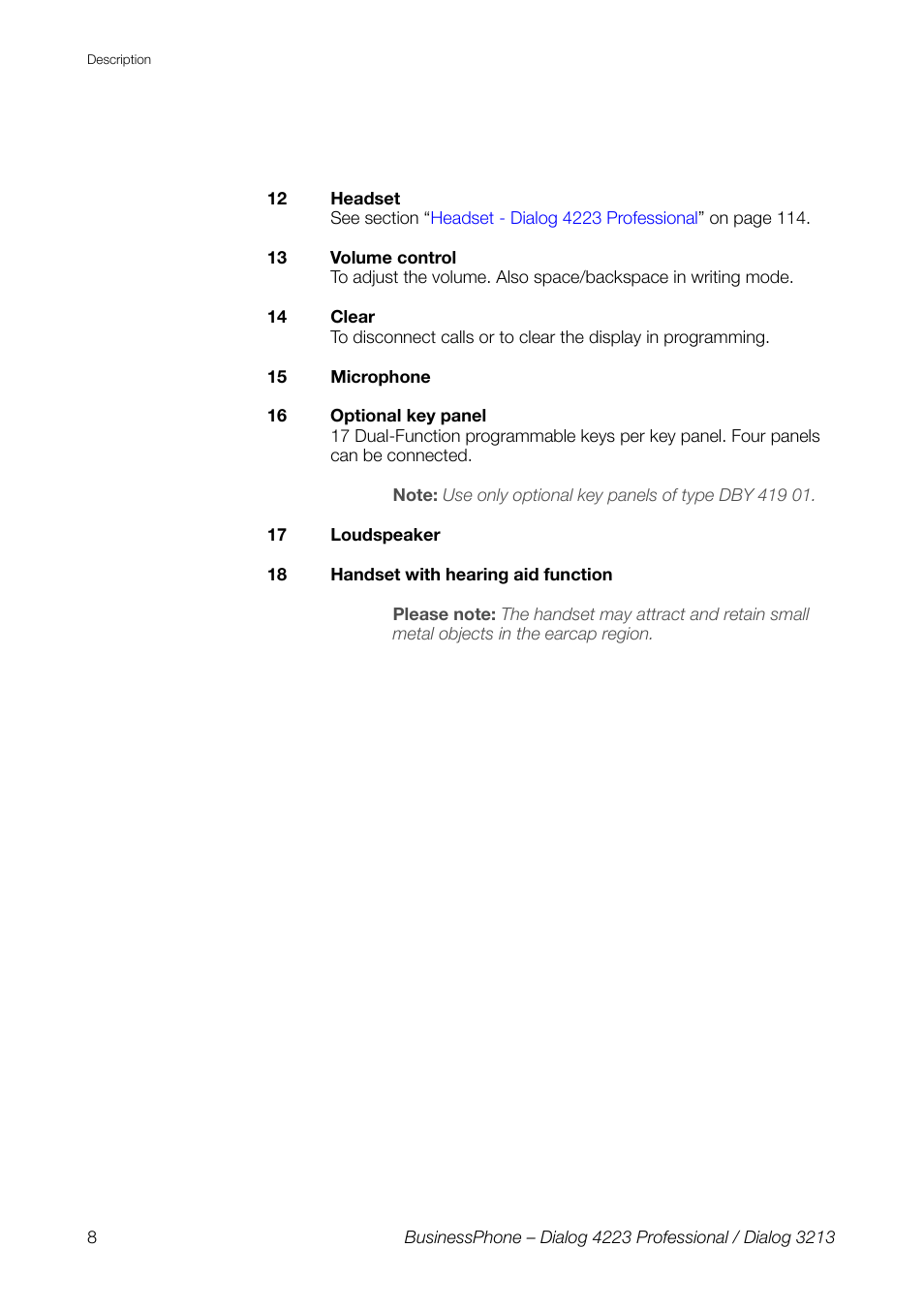AASTRA 4223 Professional for BusinessPhone User Guide User Manual | Page 8 / 138