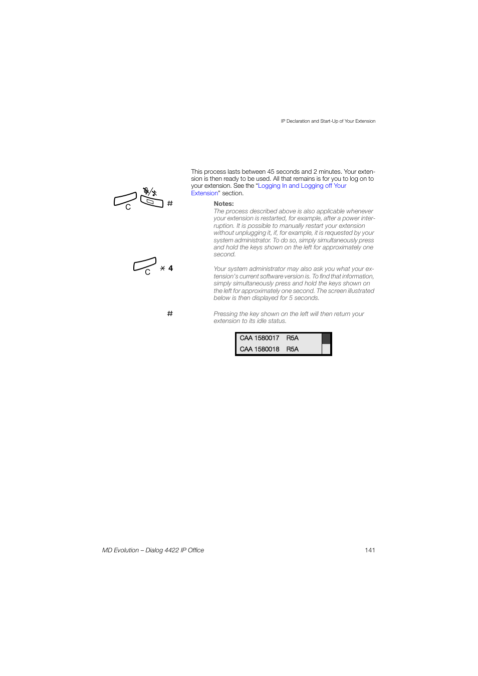 AASTRA 4422 IP Office for MD Evolution User Guide User Manual | Page 141 / 151
