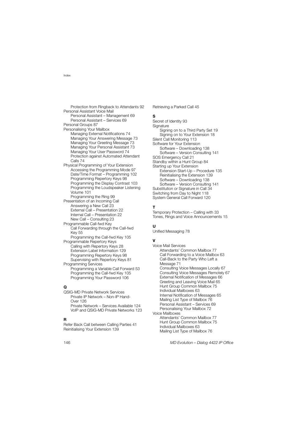 AASTRA 4422 IP Office for MD Evolution User Guide User Manual | Page 146 / 151