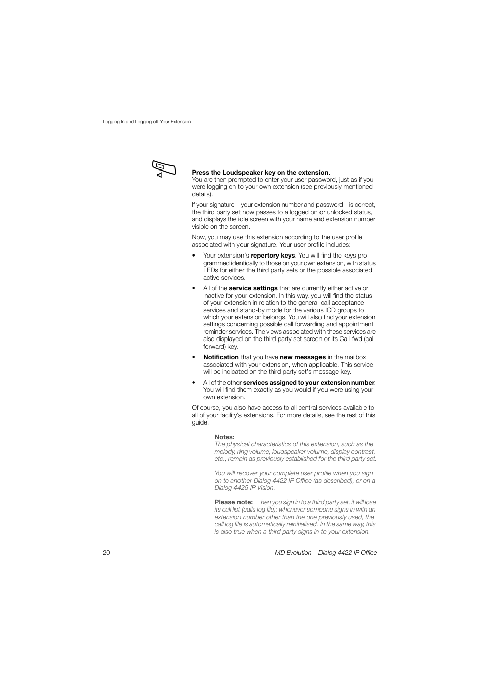 AASTRA 4422 IP Office for MD Evolution User Guide User Manual | Page 20 / 151