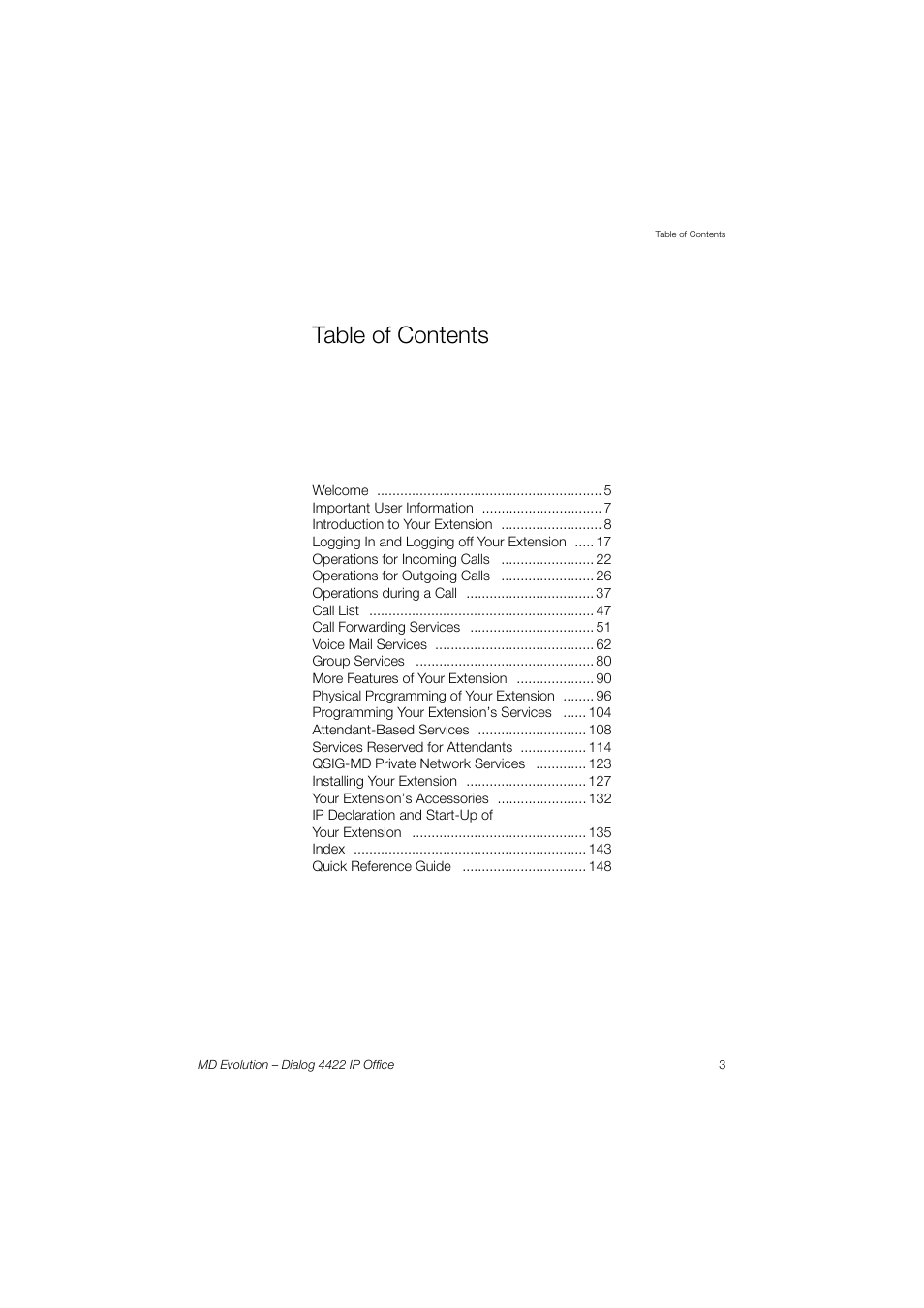 AASTRA 4422 IP Office for MD Evolution User Guide User Manual | Page 3 / 151