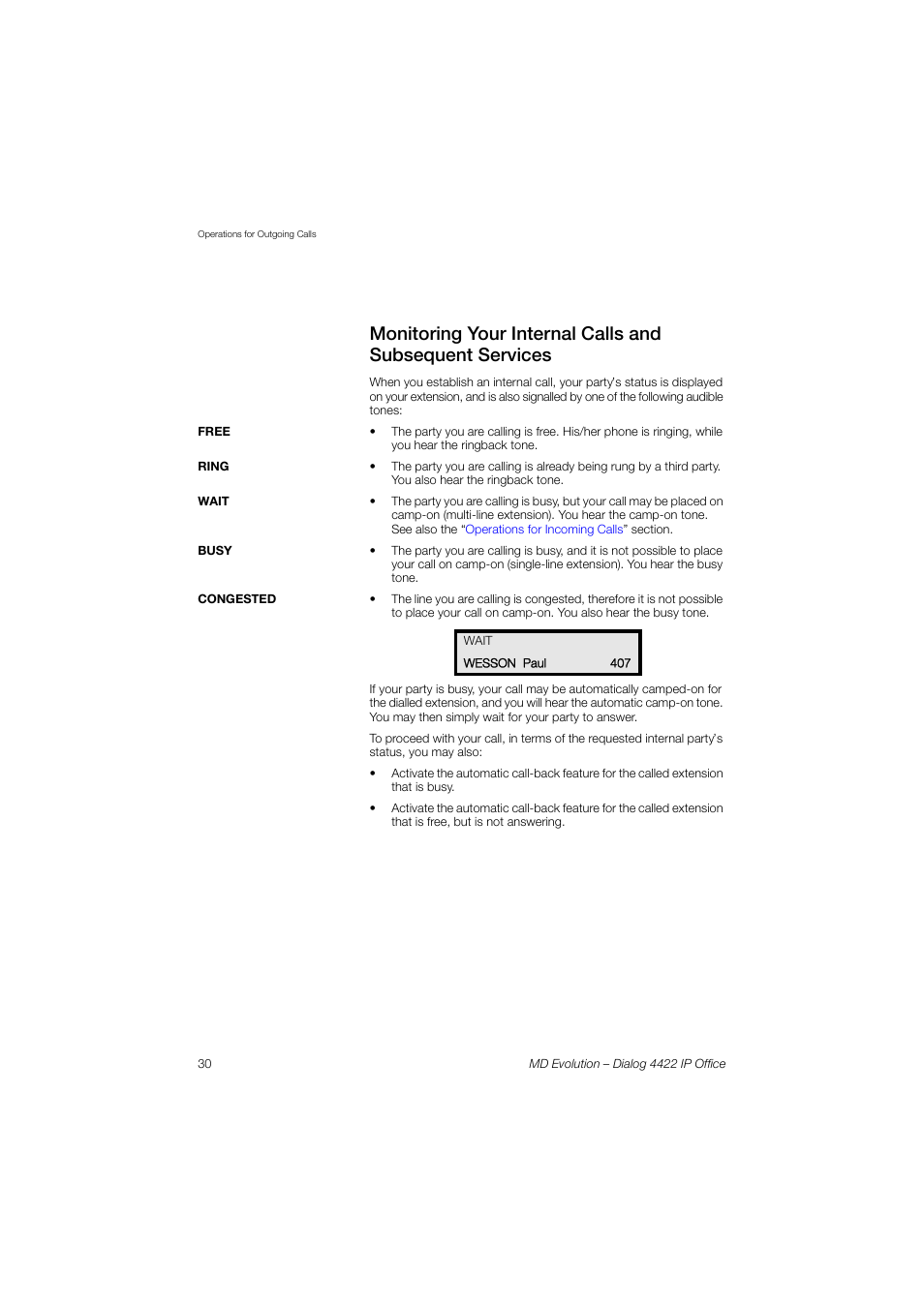 AASTRA 4422 IP Office for MD Evolution User Guide User Manual | Page 30 / 151
