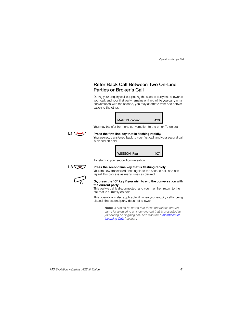 AASTRA 4422 IP Office for MD Evolution User Guide User Manual | Page 41 / 151