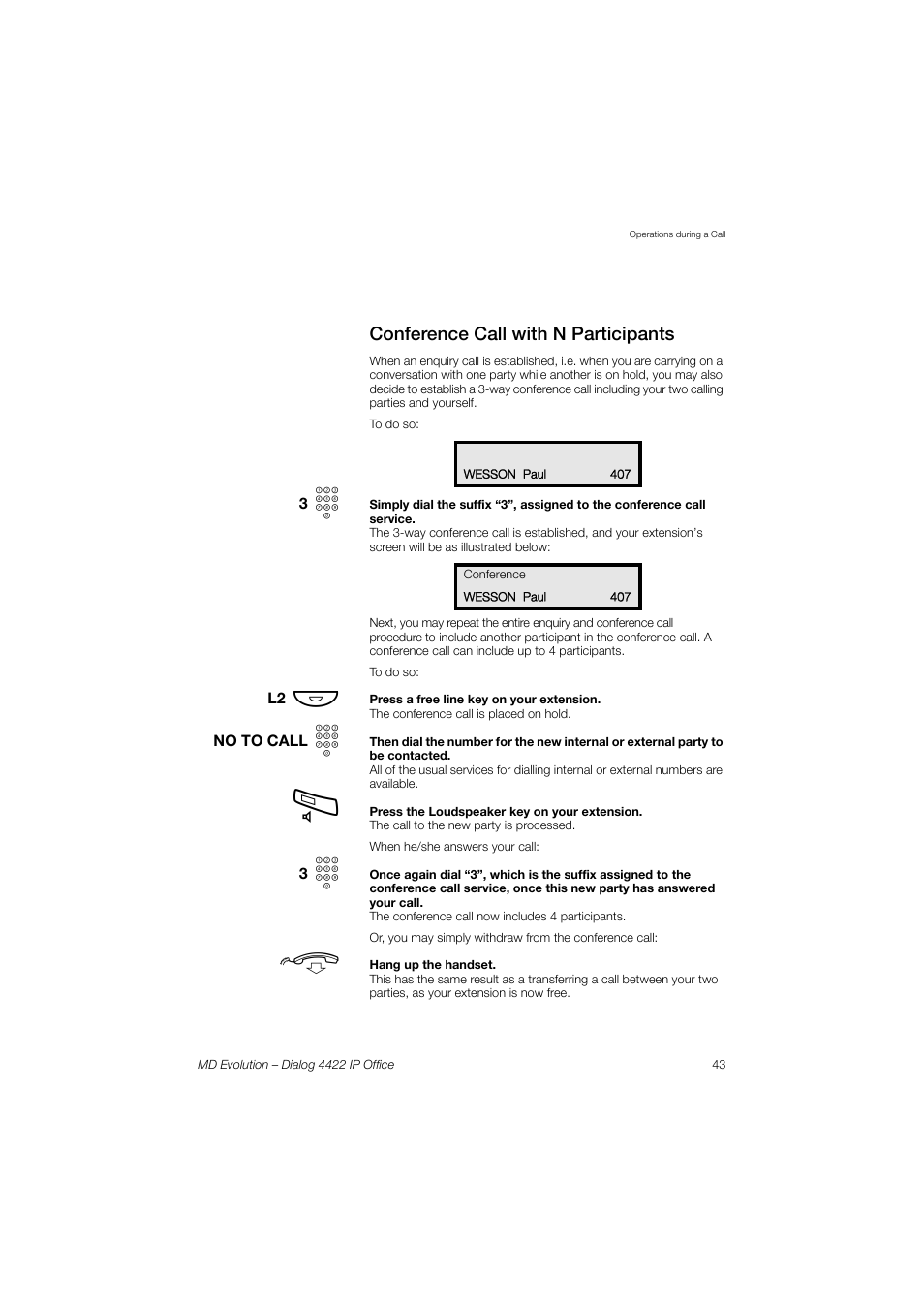 AASTRA 4422 IP Office for MD Evolution User Guide User Manual | Page 43 / 151