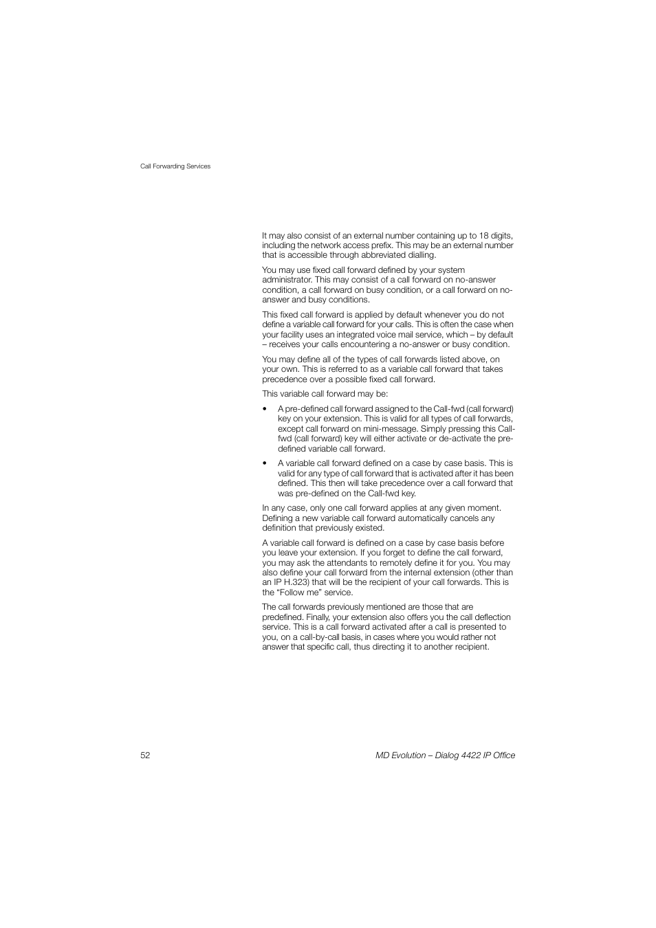 AASTRA 4422 IP Office for MD Evolution User Guide User Manual | Page 52 / 151