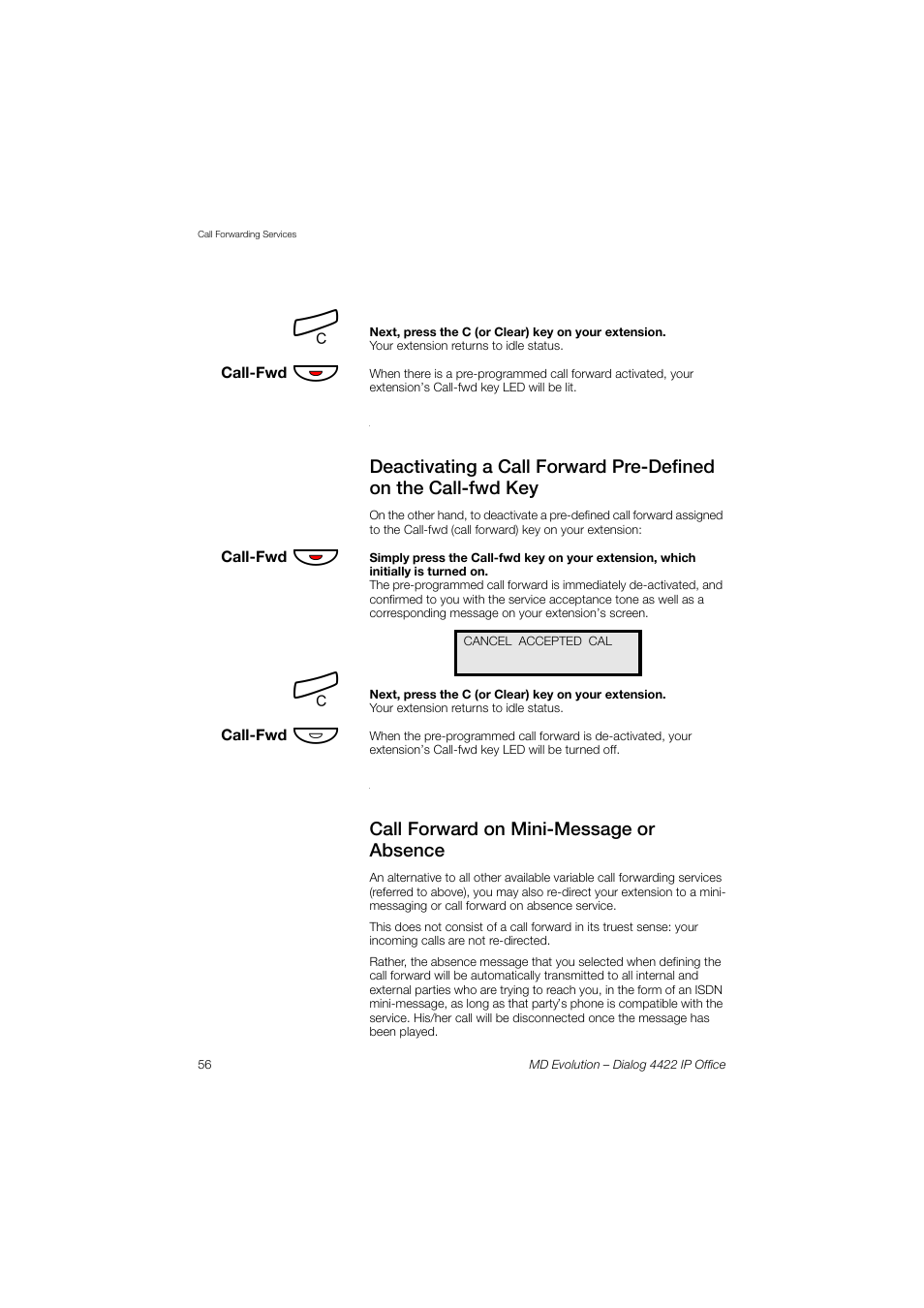 AASTRA 4422 IP Office for MD Evolution User Guide User Manual | Page 56 / 151