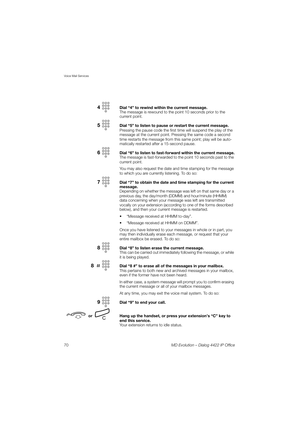 AASTRA 4422 IP Office for MD Evolution User Guide User Manual | Page 70 / 151