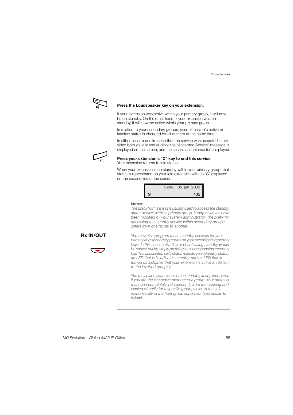 AASTRA 4422 IP Office for MD Evolution User Guide User Manual | Page 85 / 151