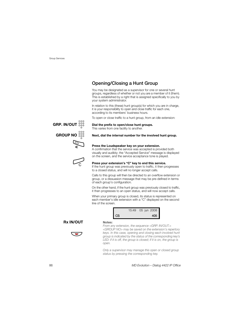 AASTRA 4422 IP Office for MD Evolution User Guide User Manual | Page 86 / 151