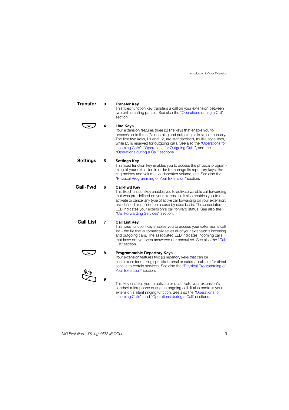 AASTRA 4422 IP Office for MD Evolution User Guide User Manual | Page 9 / 151