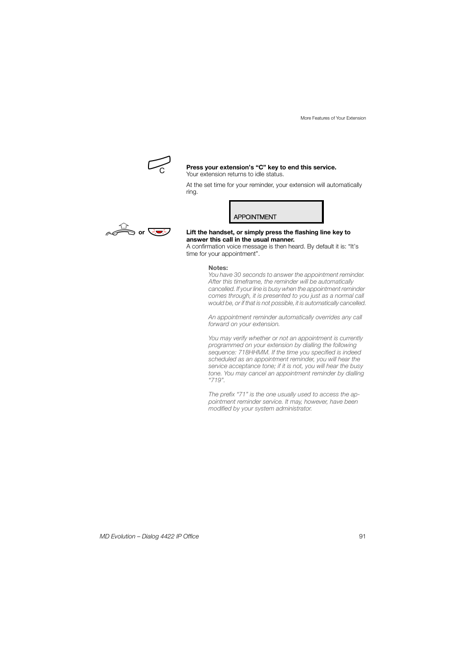 AASTRA 4422 IP Office for MD Evolution User Guide User Manual | Page 91 / 151