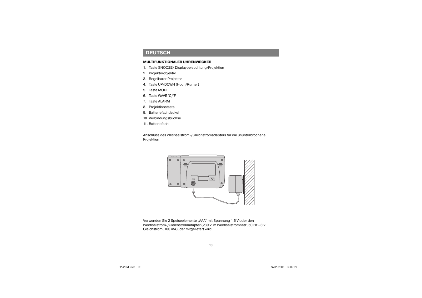 Deutsch | Vitek VT-3545 W User Manual | Page 9 / 39