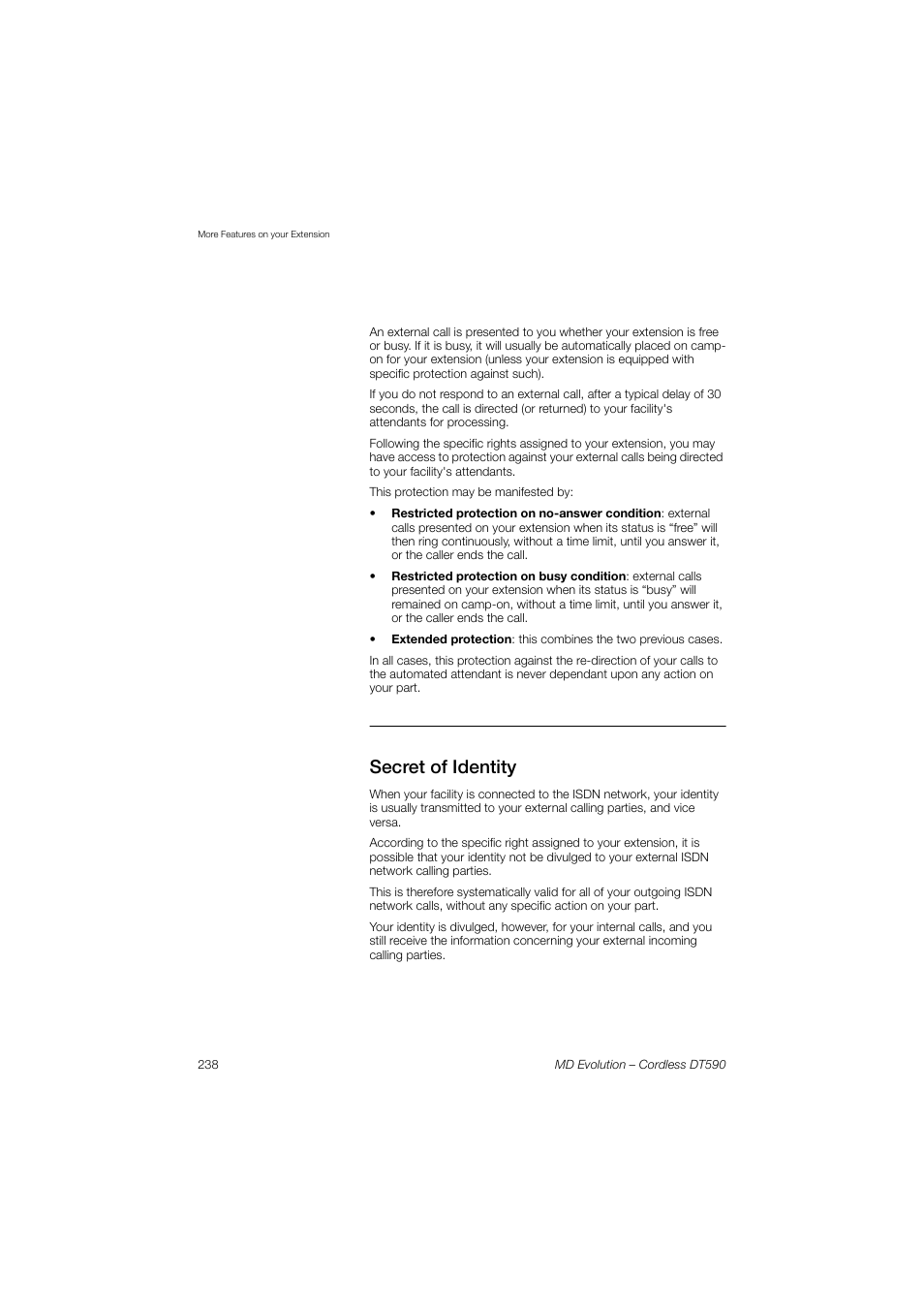 Secret of identity | AASTRA DT590 for MD Evolution User Guide EN User Manual | Page 108 / 166