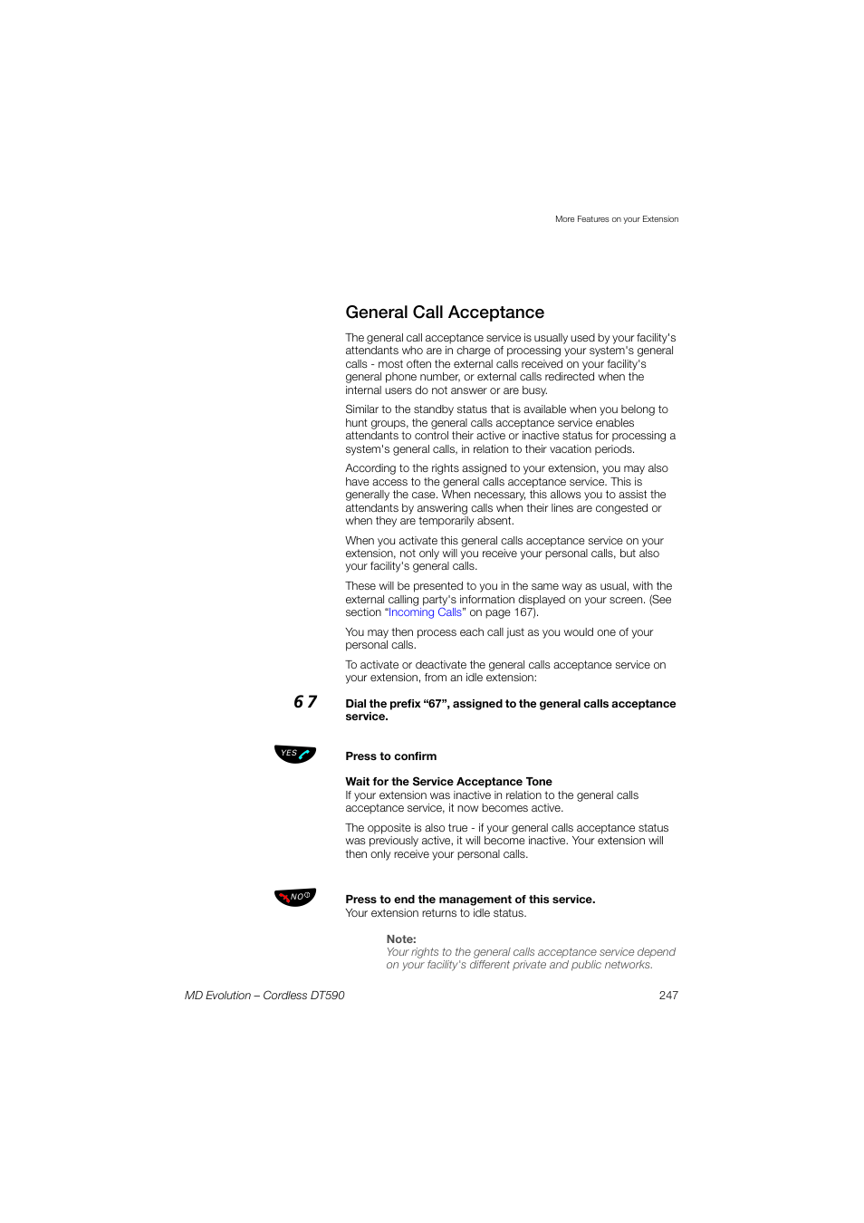 General call acceptance | AASTRA DT590 for MD Evolution User Guide EN User Manual | Page 117 / 166