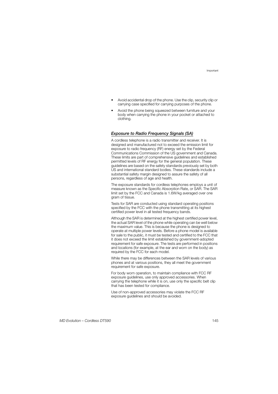 Exposure to radio frequency signals (sa) | AASTRA DT590 for MD Evolution User Guide EN User Manual | Page 15 / 166