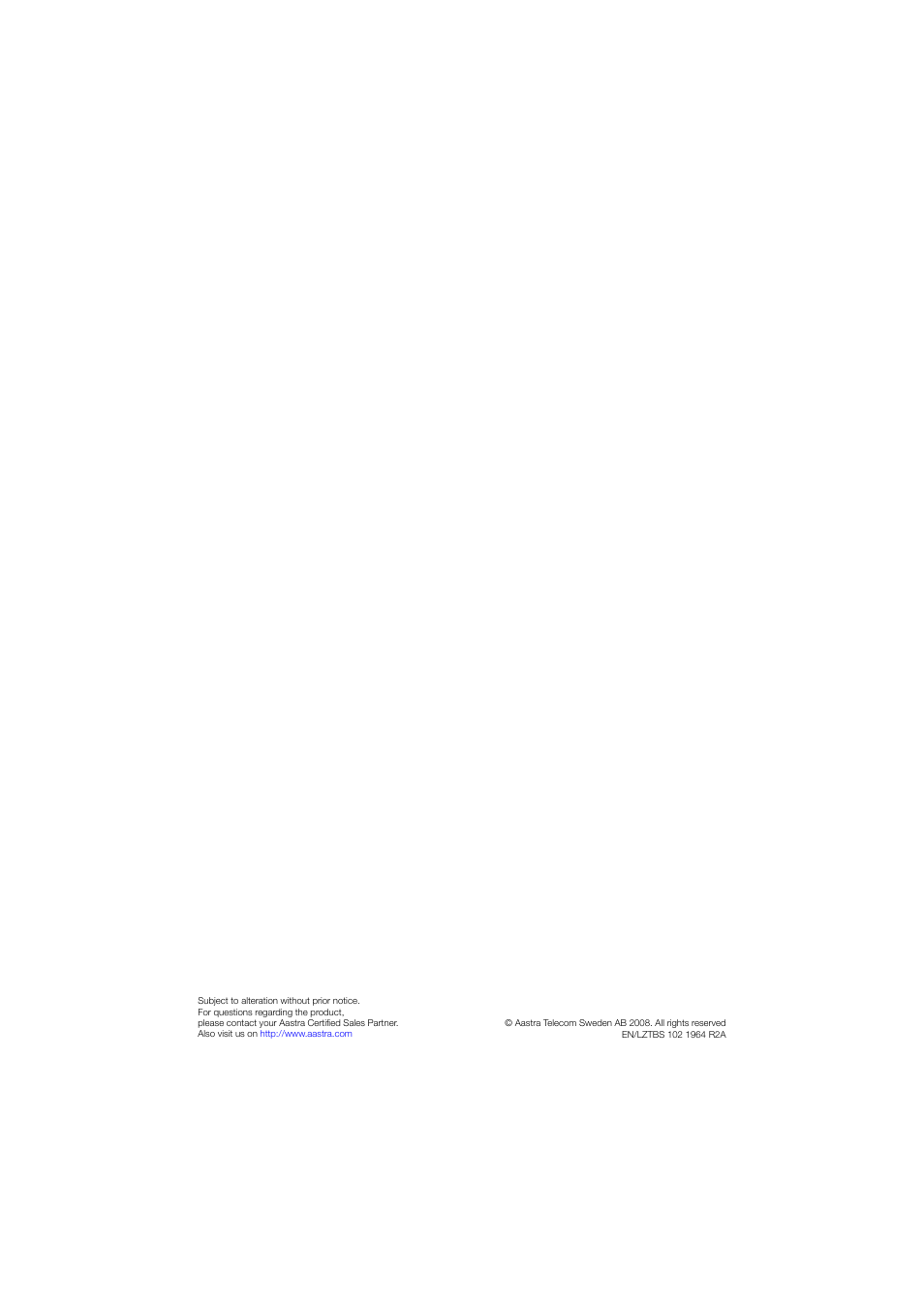 AASTRA DT590 for MD Evolution User Guide EN User Manual | Page 166 / 166