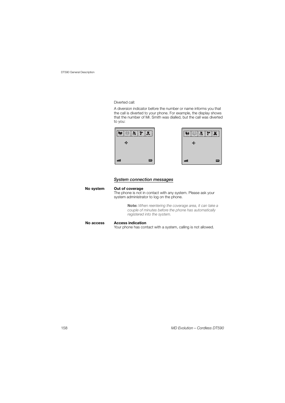 System connection messages | AASTRA DT590 for MD Evolution User Guide EN User Manual | Page 28 / 166