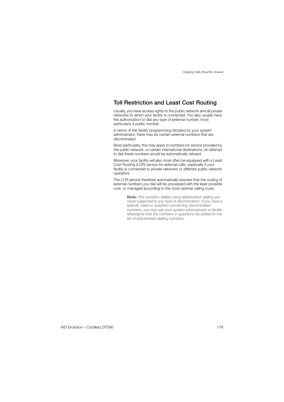 Toll restriction and least cost routing | AASTRA DT590 for MD Evolution User Guide EN User Manual | Page 49 / 166