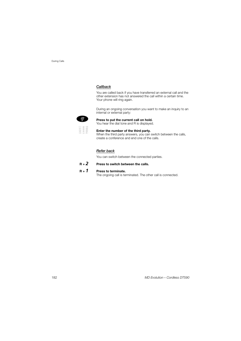 Callback, Refer back | AASTRA DT590 for MD Evolution User Guide EN User Manual | Page 52 / 166