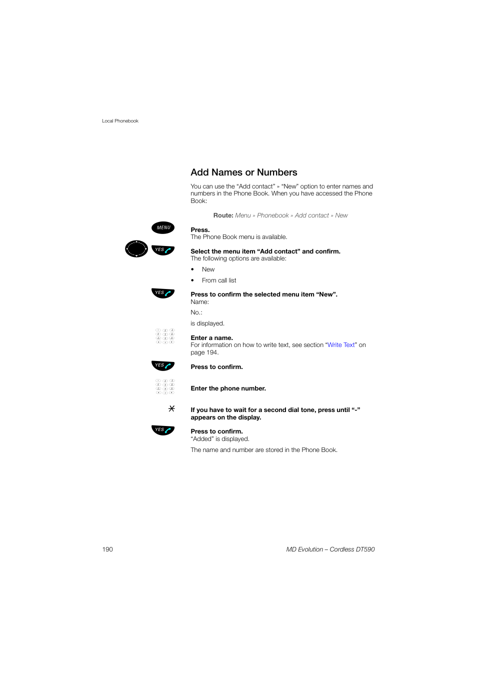 Add names or numbers, ºь ы | AASTRA DT590 for MD Evolution User Guide EN User Manual | Page 60 / 166