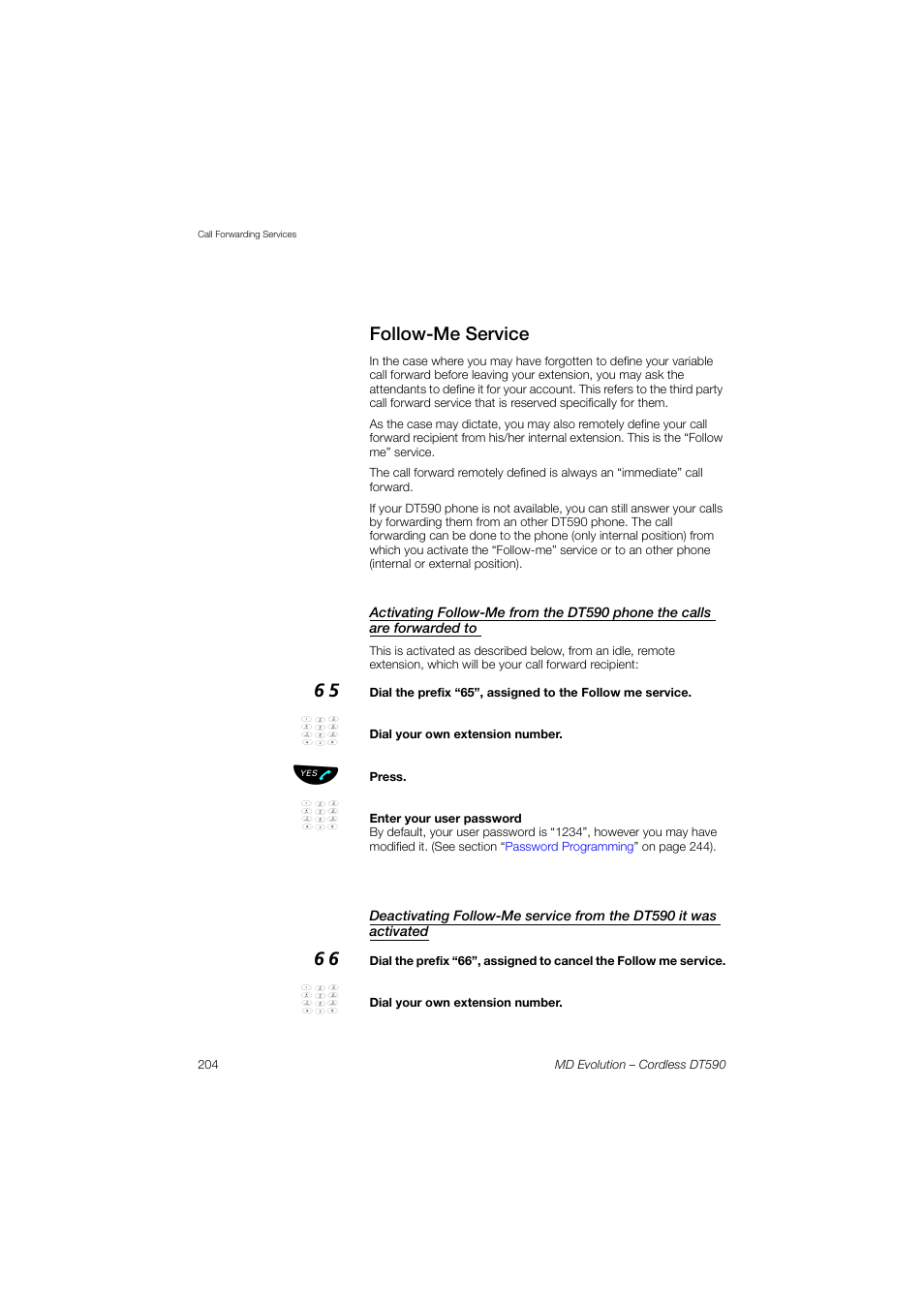 Follow-me service | AASTRA DT590 for MD Evolution User Guide EN User Manual | Page 74 / 166