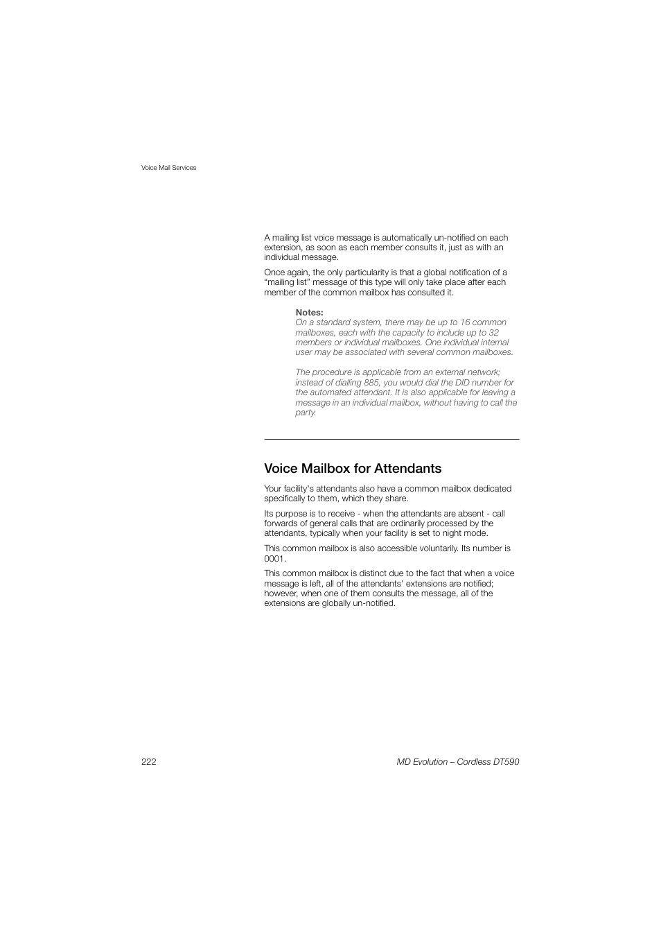Voice mailbox for attendants | AASTRA DT590 for MD Evolution User Guide EN User Manual | Page 92 / 166