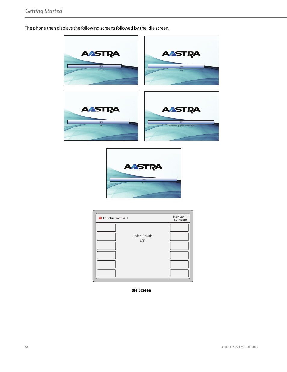 Getting started, Idle screen, John smith 401 | AASTRA 6739i User Guide EN User Manual | Page 12 / 214