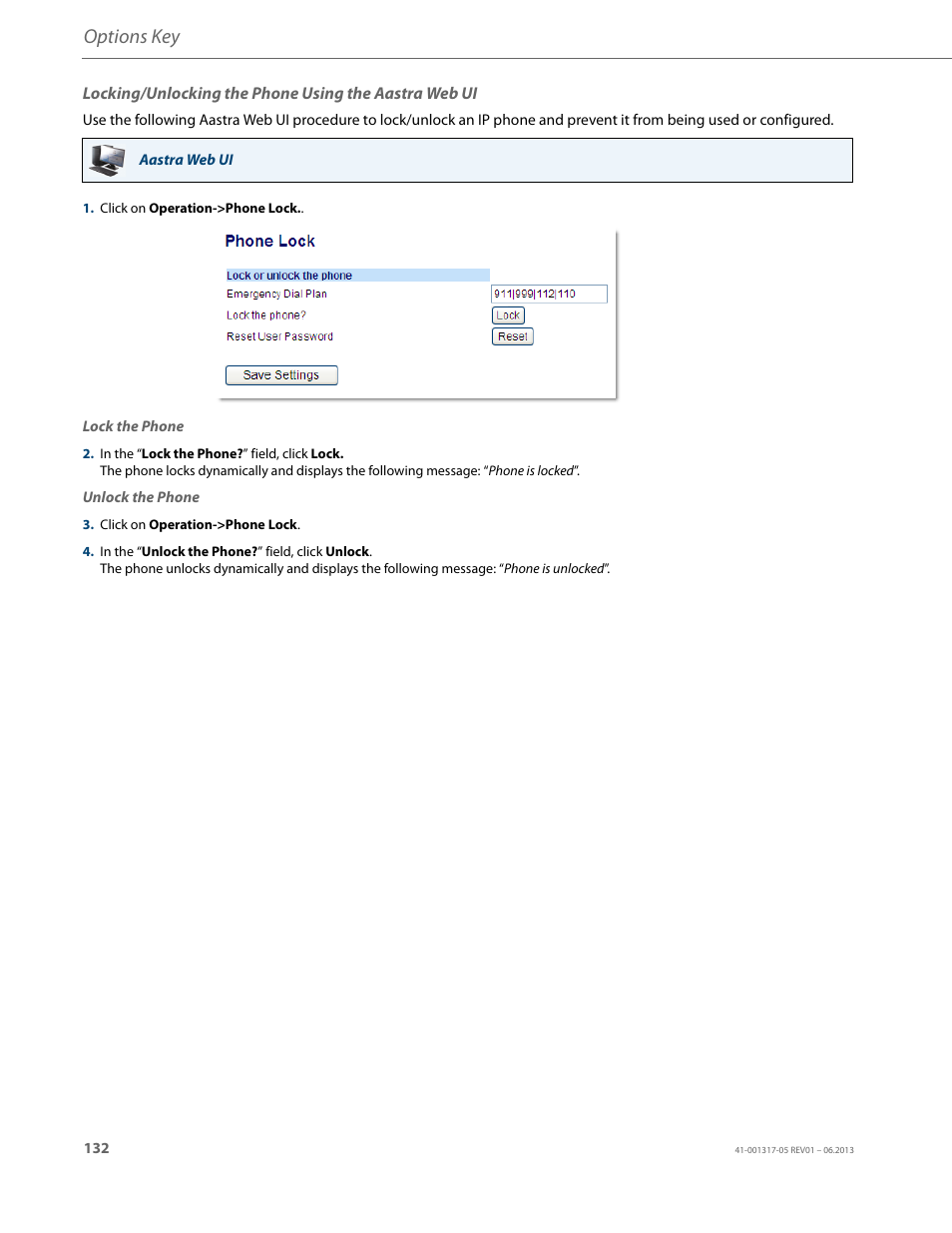 Options key | AASTRA 6739i User Guide EN User Manual | Page 138 / 214