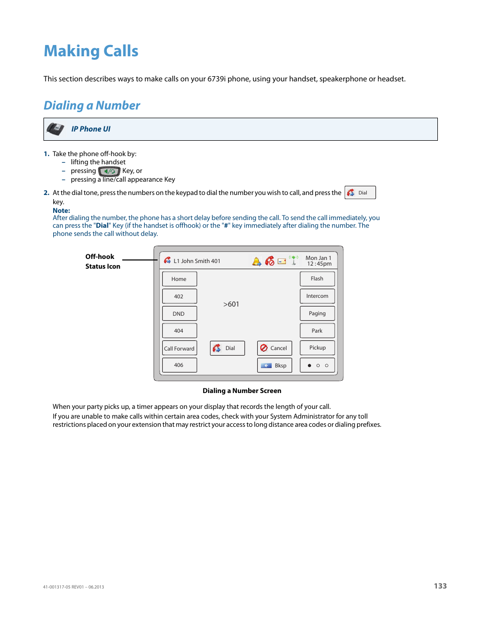Making calls, Dialing a number | AASTRA 6739i User Guide EN User Manual | Page 139 / 214
