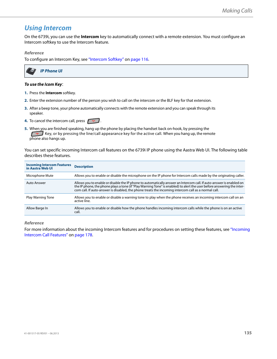 Using intercom, Making calls | AASTRA 6739i User Guide EN User Manual | Page 141 / 214