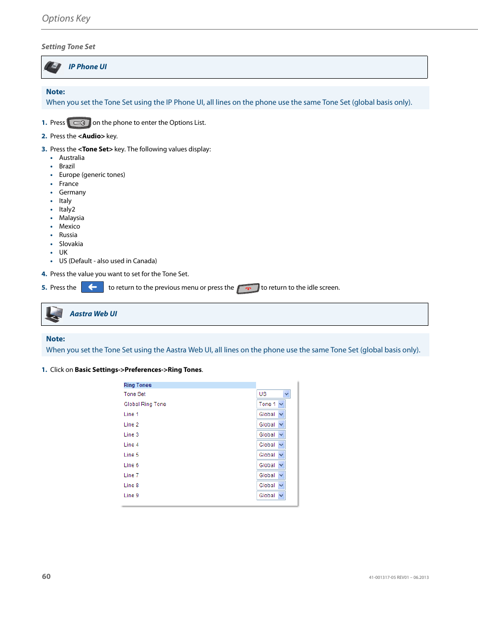 Options key | AASTRA 6739i User Guide EN User Manual | Page 66 / 214