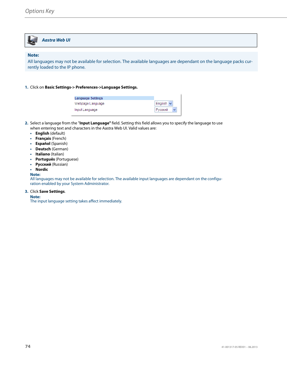 Options key | AASTRA 6739i User Guide EN User Manual | Page 80 / 214