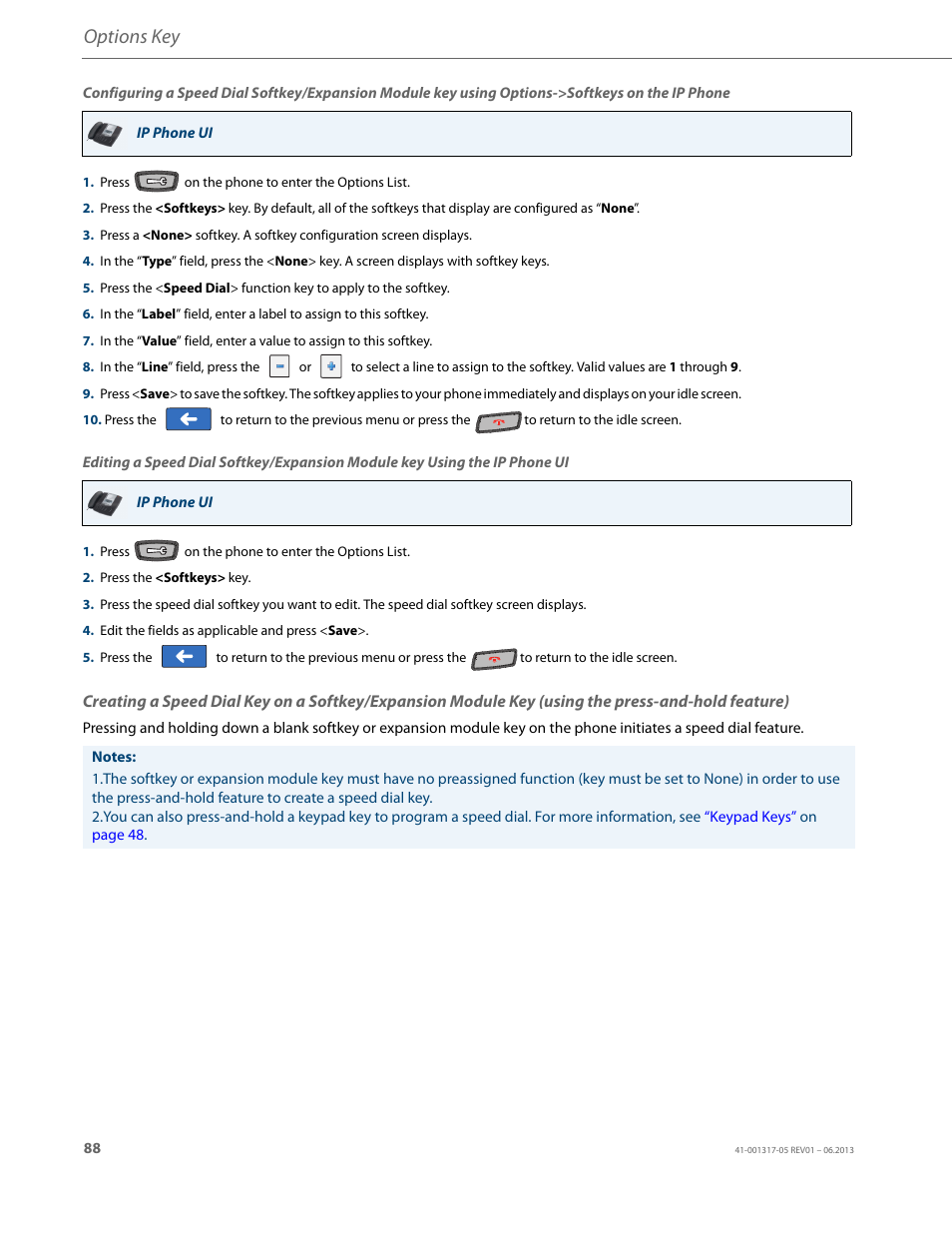 Options key | AASTRA 6739i User Guide EN User Manual | Page 94 / 214