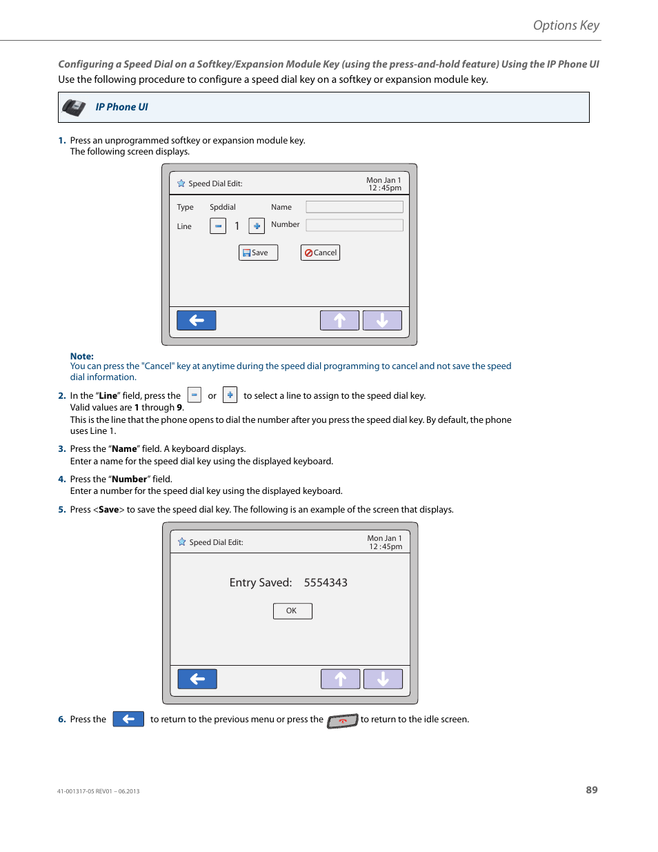 Options key | AASTRA 6739i User Guide EN User Manual | Page 95 / 214